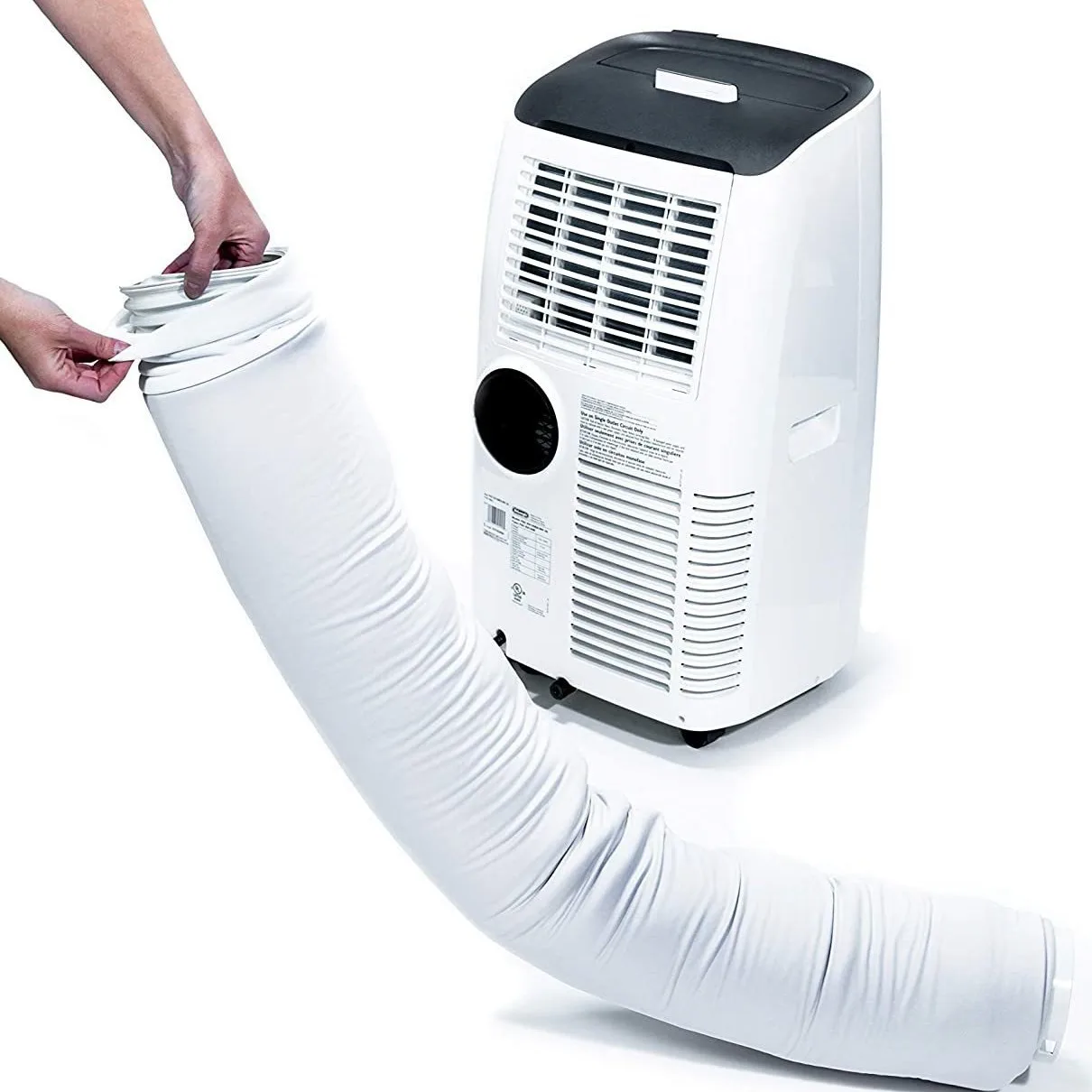 Insulation Cover for Mobile AC Hose 150x15cm Gray Polyester with Elastic Opening Quick Install No Tools Required