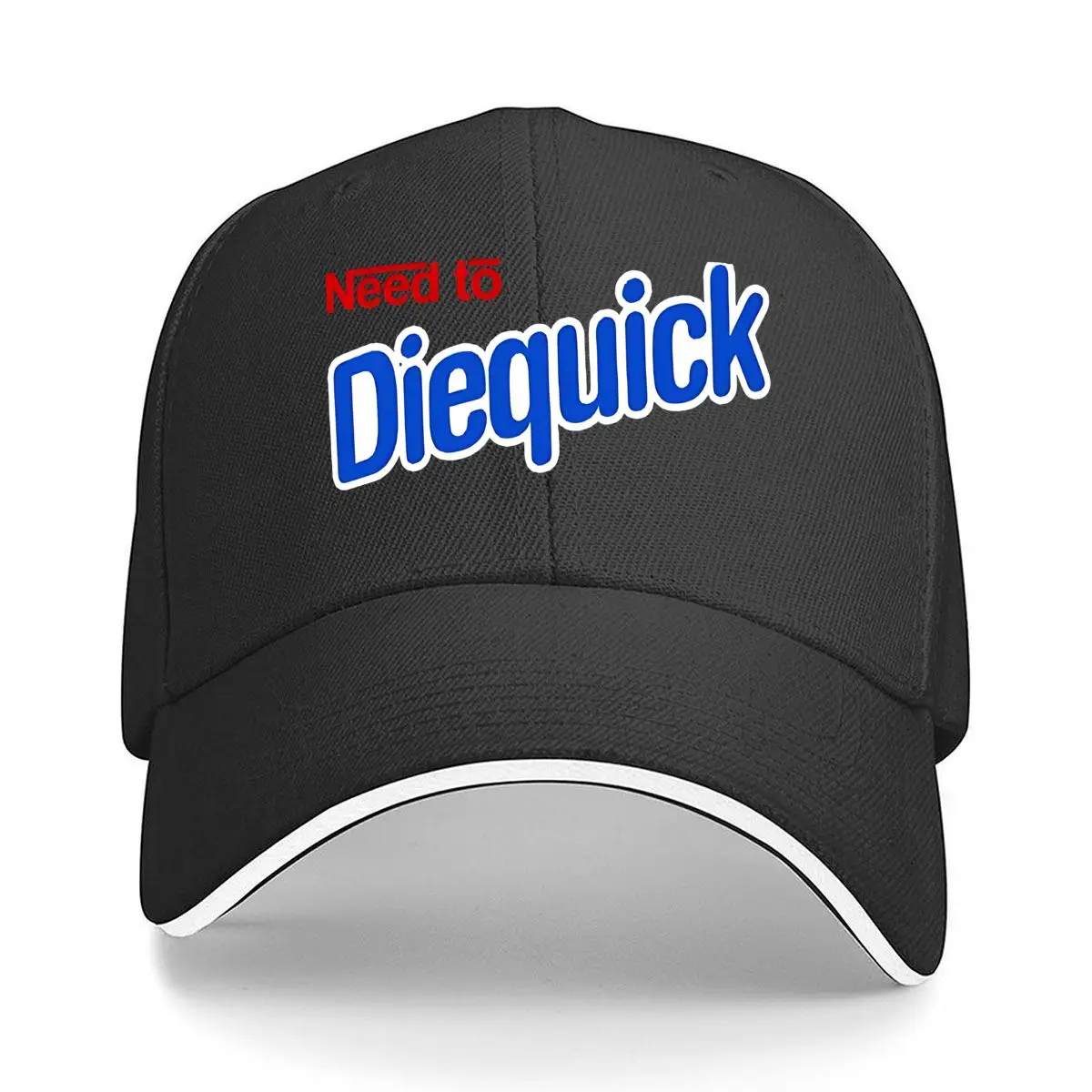 

Необходимо Diequick — жирный, текст, острый, минималистский, юмор — бейсболка-сэндвич с тематическим дизайном