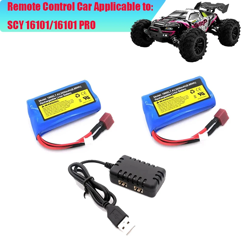 2S 7.4V bateria Lipo dla SCY 16010 16102 16103 JJRC Q130 RC akumulator samochodowy części zamienne 7.4v 2500mah RC samochody ciężarowe akumulator