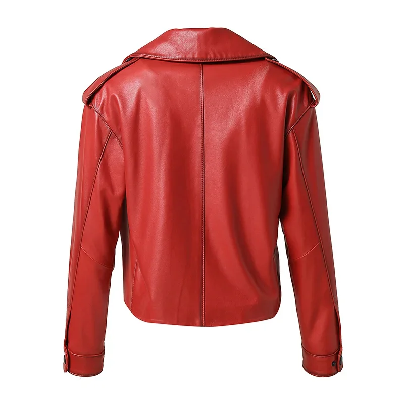 Veste en peau de mouton véritable pour femme, cuir tanné végétal, streetwear, nouveautés, automne, hiver, 2023