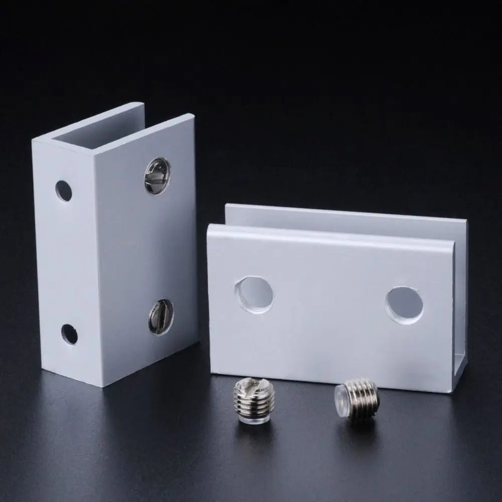 

Aluminium Alloy Glass Clamp Suitable for 3-12mm Glass Silver Wine Cabinet Divider Bracket Strong Bearing Capacity