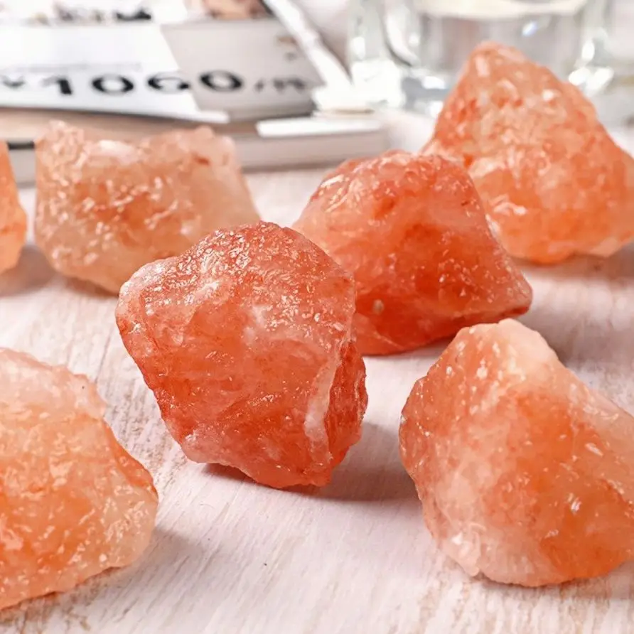 100g Natural orange salt crystal Healing Stone original stone diffuser stone aromatherapy stone crystal home decoration