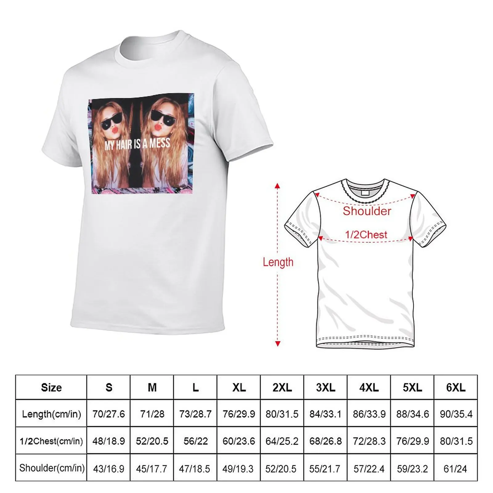 MY HAIR IS A MESS T-Shirt Utility Work Short Sleeve Top