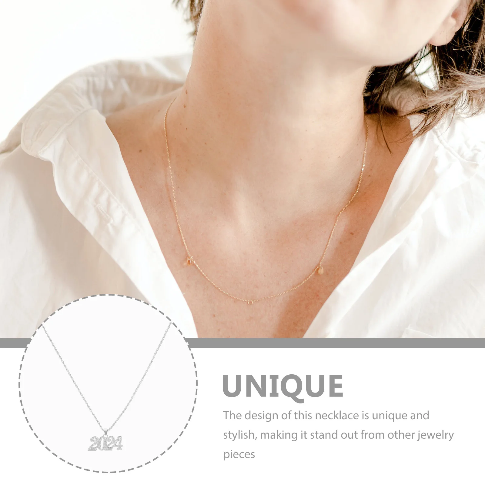 

Graduation 2024 Pendant Necklace Zinc Alloy Unique Design Adjustable Chain Graduation Gift Jewelry Pendant Necklace