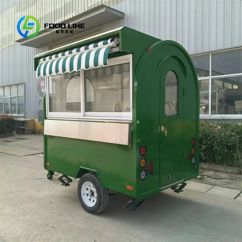 Customized Beverage Truck Trailer with Built-in Equipment Galvanized Sheet for Snack Food & Hotdog Fast Food Mobile Service