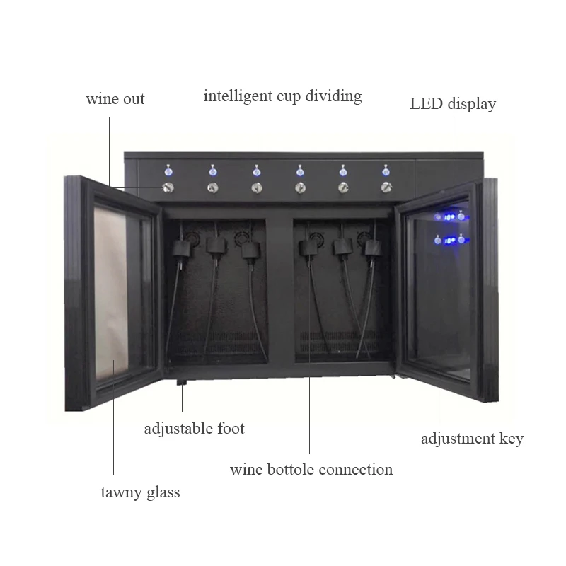 

Автоматический диспенсер для красного вина на 6 бутылок, вендинговый аппарат для вина