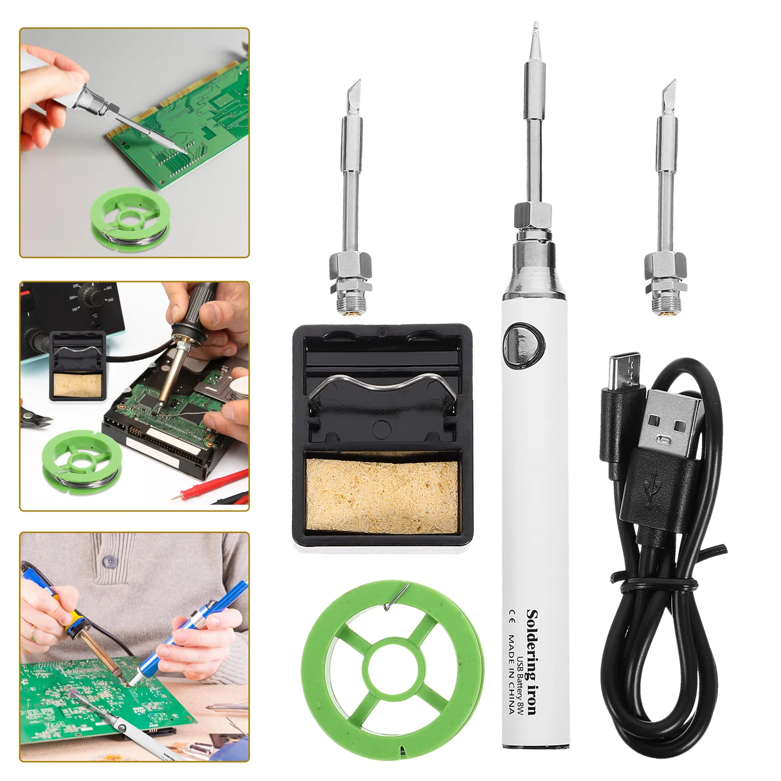 

1 set Mini USB Soldering Iron 5V Welding Pen DIY Color Standard Hoof Tips