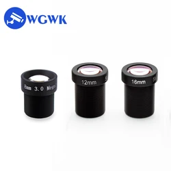 WGWK 12mm 16mm 8mm CCTV Lens HD 5.0 megapiksel sabit odak 1/2.5 