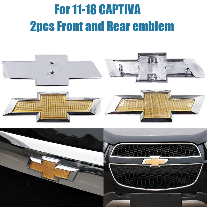 2 قطعة ABS سيارة الجبهة والخلفية شعار الجبهة شواء المصد الخلفي الذيل الباب الجذع شعار ملصق اكسسوارات لشروليه 11-18 كابتيفا