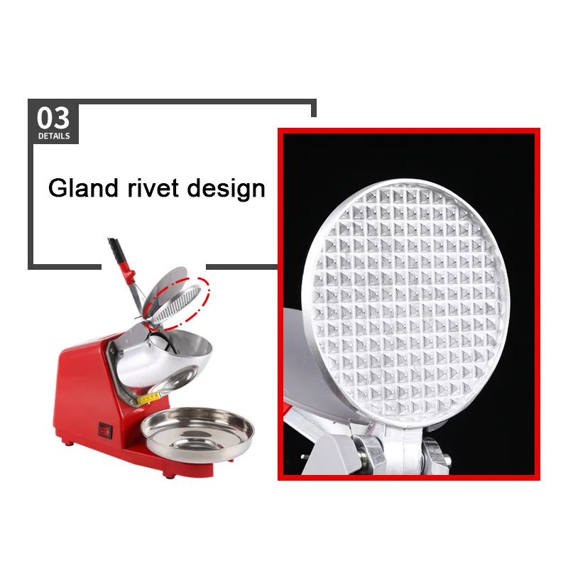 Household Electric Smoothie Maker Double Blades Stainless Steel Automatic Ice Snow Slush Crushing Grinding Shaver Ice Breaker image 4