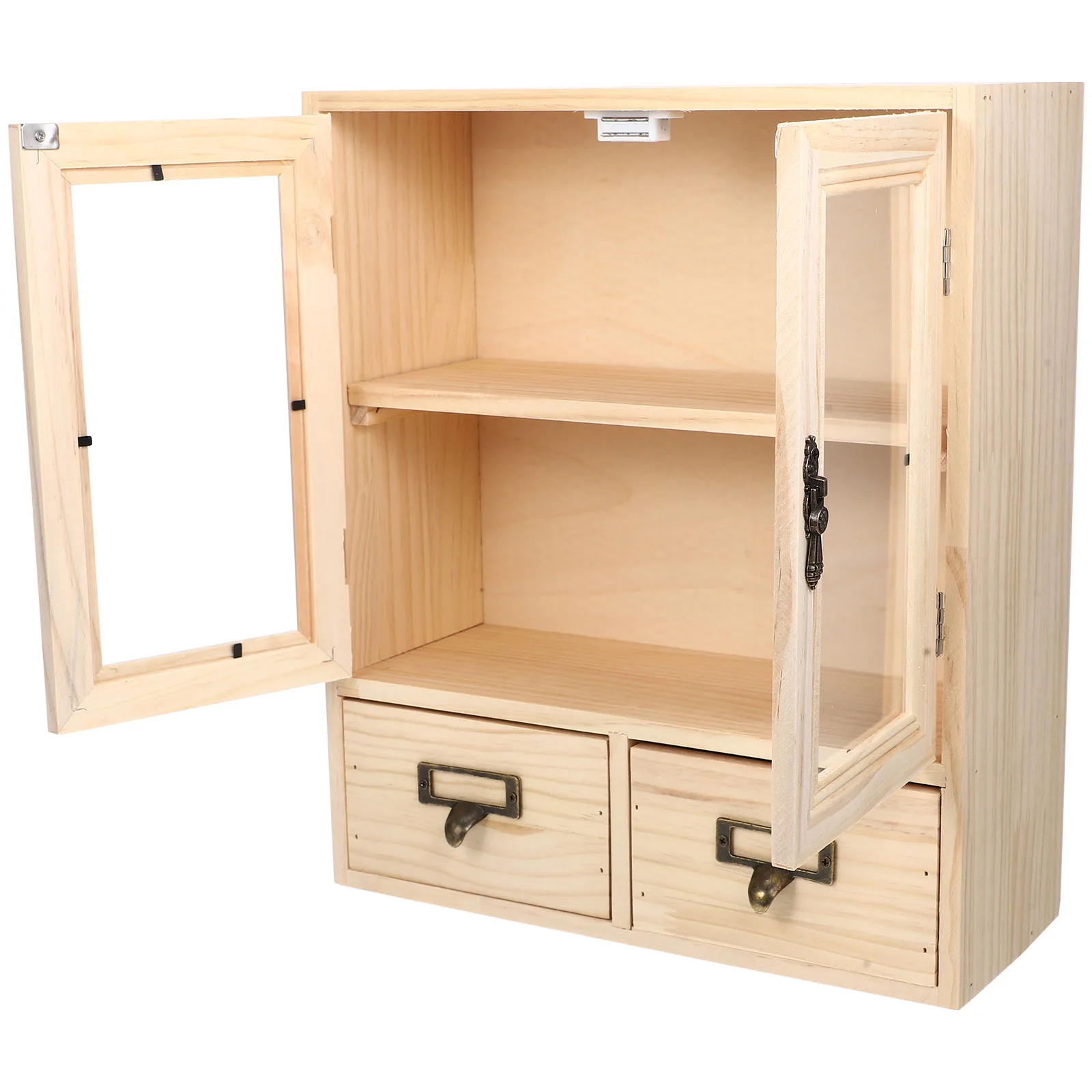 

1pc Wooden Vintage Desktop ganizer Small Drawer Cabinet 3 Compartments Living Room Kitchen Bedroom House Furniture Storage