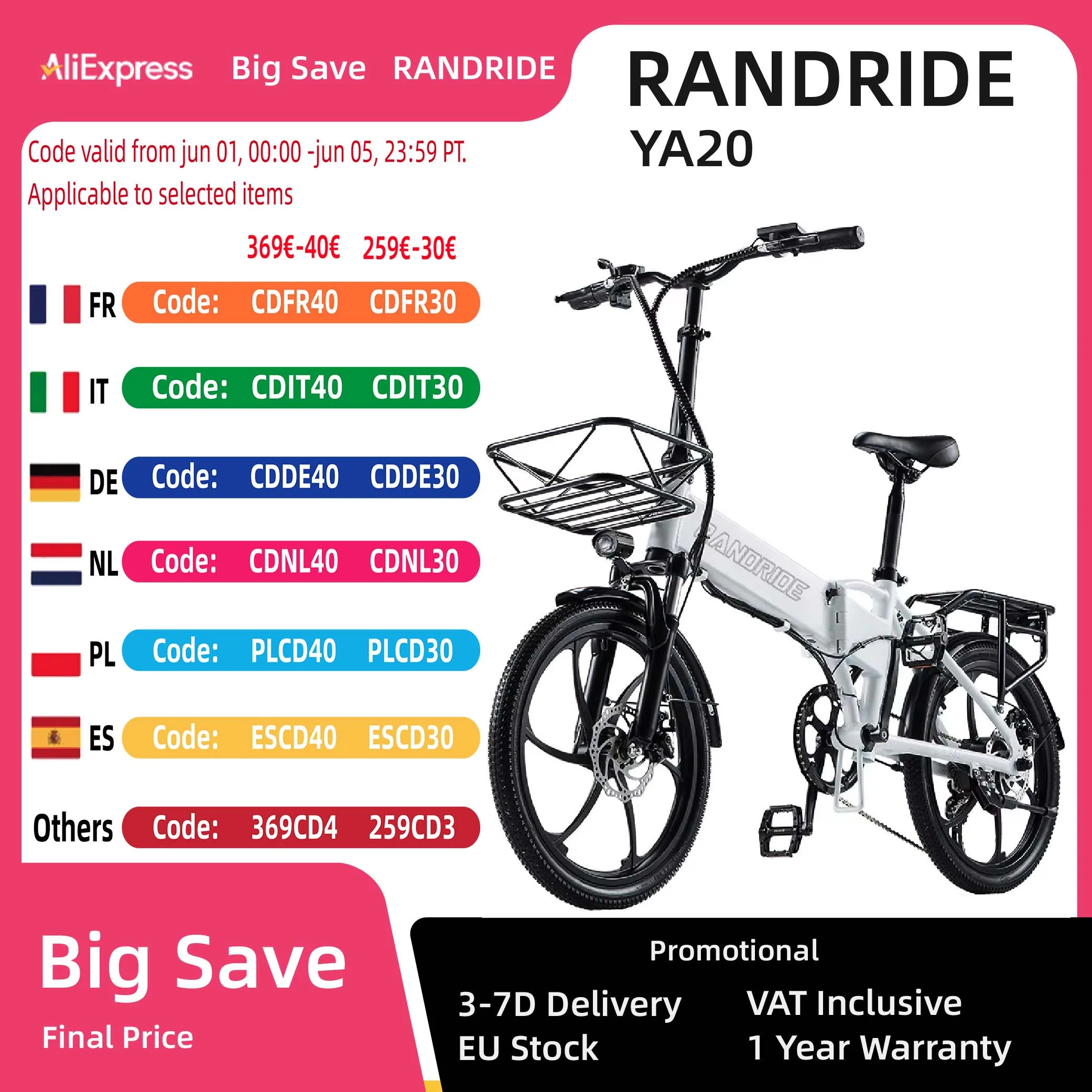 Randride Ya20 Elektro fahrrad 500W Motor 40 km/h Höchst geschwindigkeit 48V Stadt E-Bike 12,8 Ah