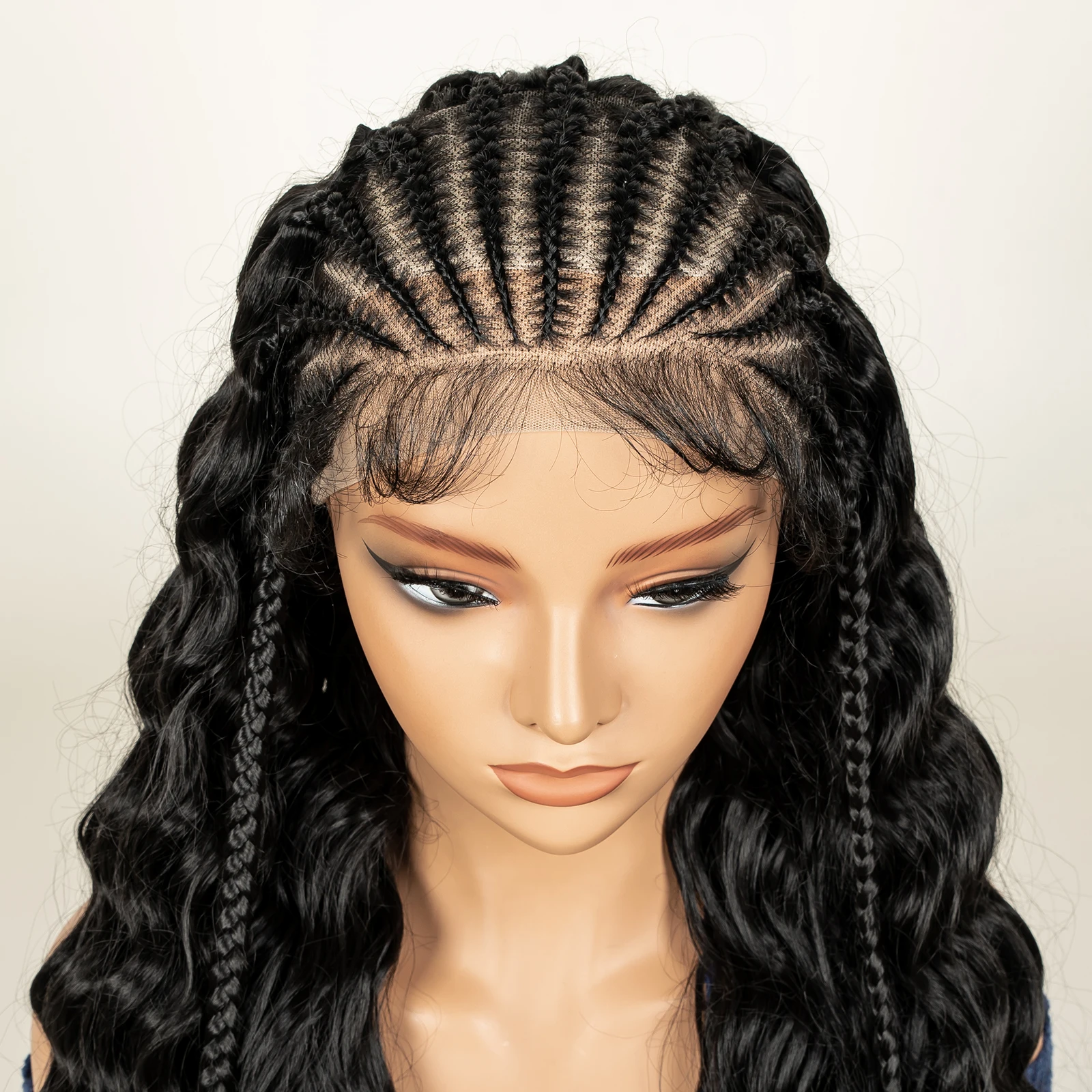 Women\'s 13x6 26 inch Lace Front Fashion Braided Wig, Braid Wavy Hair Headband Amazon.com: Fancy Hair 13×6 Lace Front Braided Wigs for  main image 4