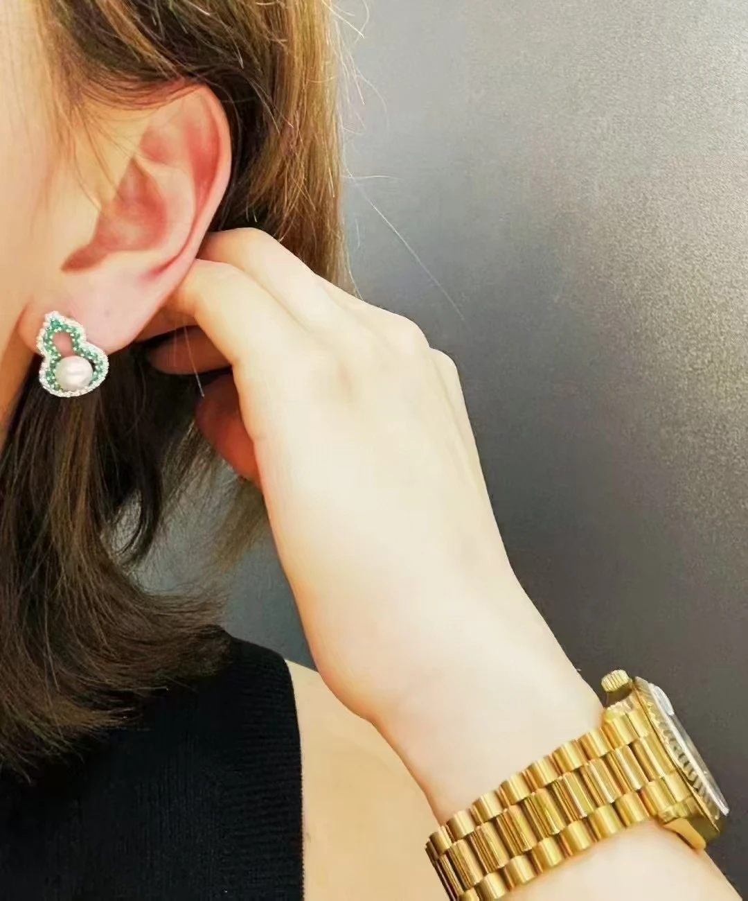 

Hot USA Fashion Trend | 925 Sterling Silver Emerald & 6-7mm Pearl Earrings - Dropshipping Ready