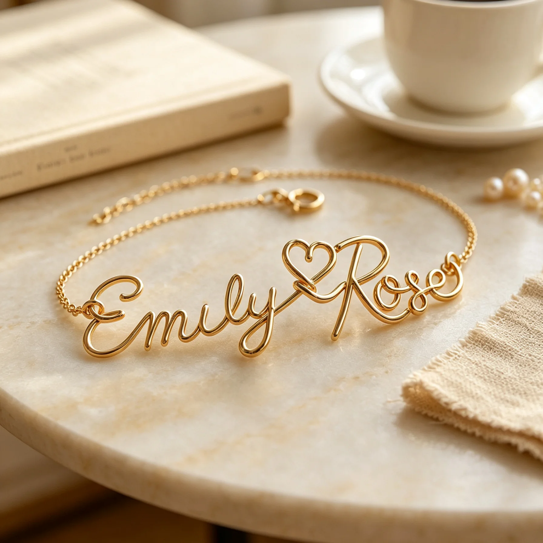 Handmade Wire Name Bracelet 14K Gold Filled/925 Silver Custom Wire Name Jewelry Personalized Couples Weddings Family Gift