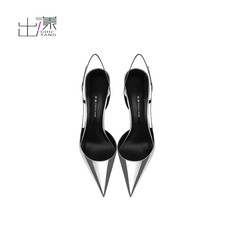 

High heels, women's straight buckle sandals with pointed and slender heels, exuding a stylish look when worn as a single shoe