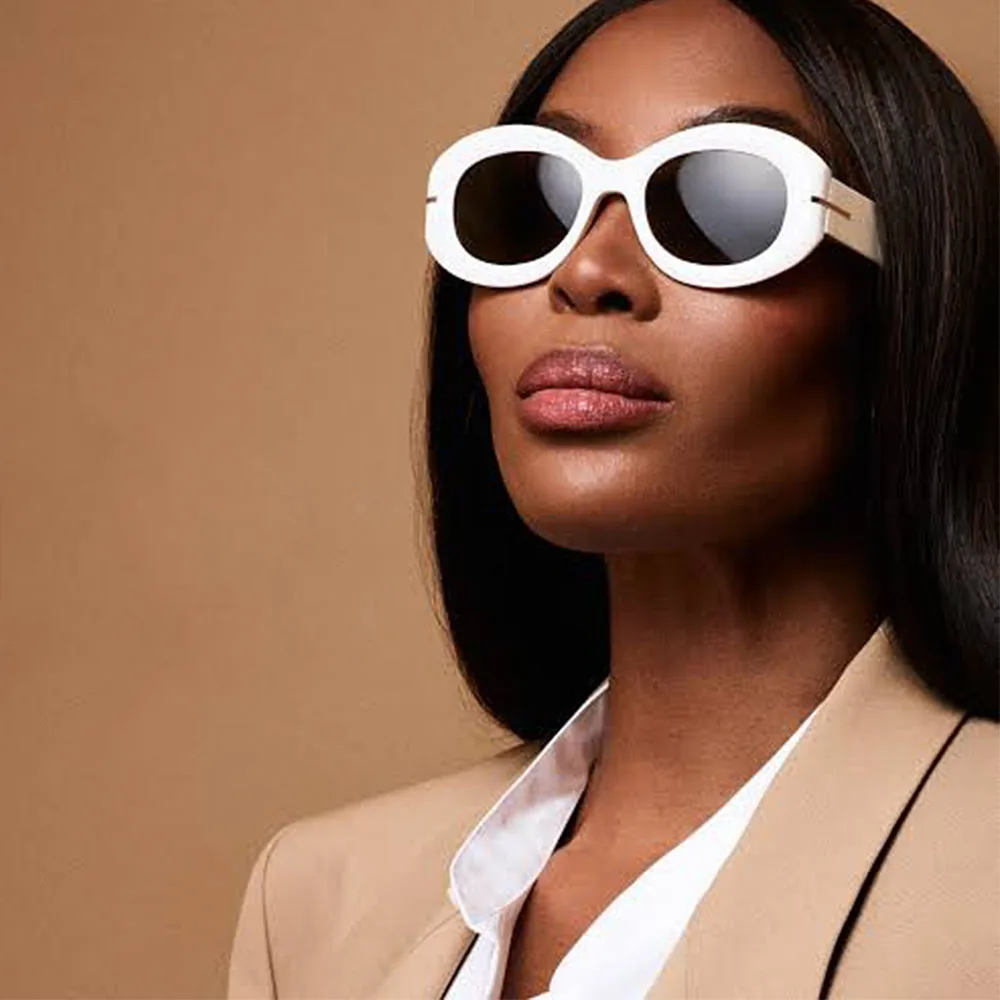

Retro Trendy Design Luxury Band Oval Sunglasses For Women and Men Customizable lenses Thick Craft Acetate Frame
