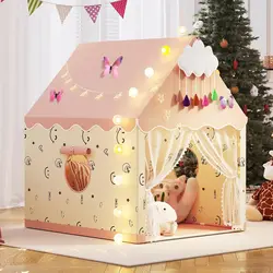 Kid Toys Tent Princess Castle Play House Cubby Children Small House Folding indoor Play tent Baby Tent Metal Frame No Light Ball