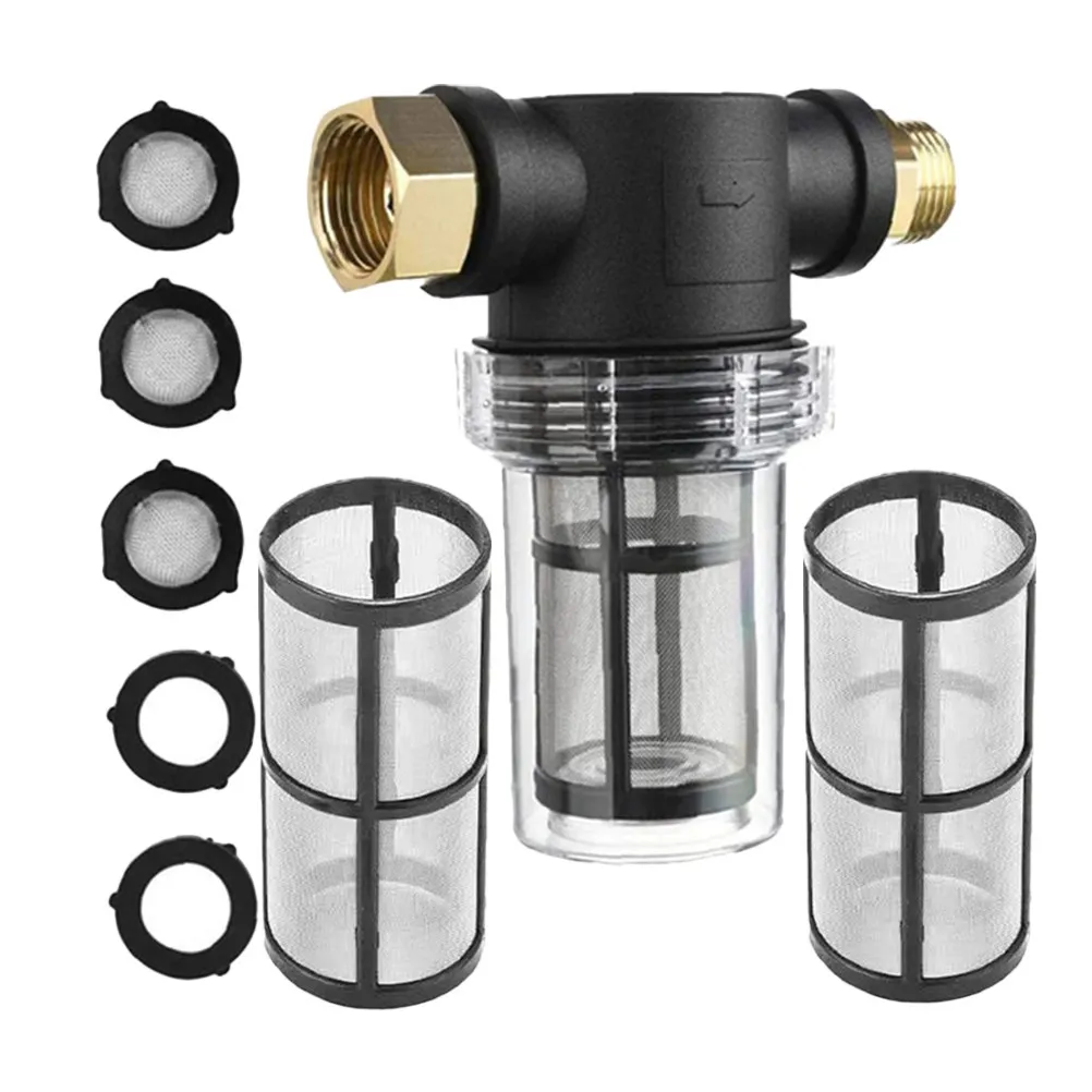 Car Wash Filter 3 4 Thread Garden Hose Faucet Black Nylon Sediment Water Inlet Pressure Washer Inline Accessories