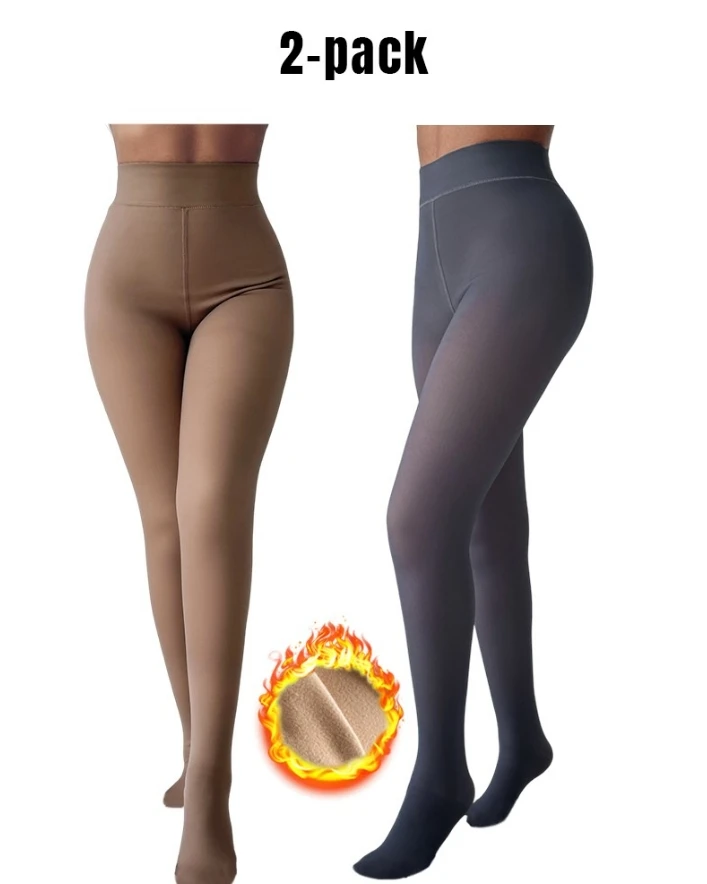 

Autumn New 2-Pack Fleece Lined Tights Sheer Fake Translucent Thermal High Waist Pantyhose Leggings Shipped Within 48 Hours