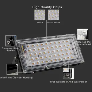Đèn lũ không thấm nước ngoài trời, máy chiếu phản xạ, tiêu điểm Spotlight, IP65, 50W, 220V, 240V 8 Máy chiếu bán hàng chính LED 50W - 1