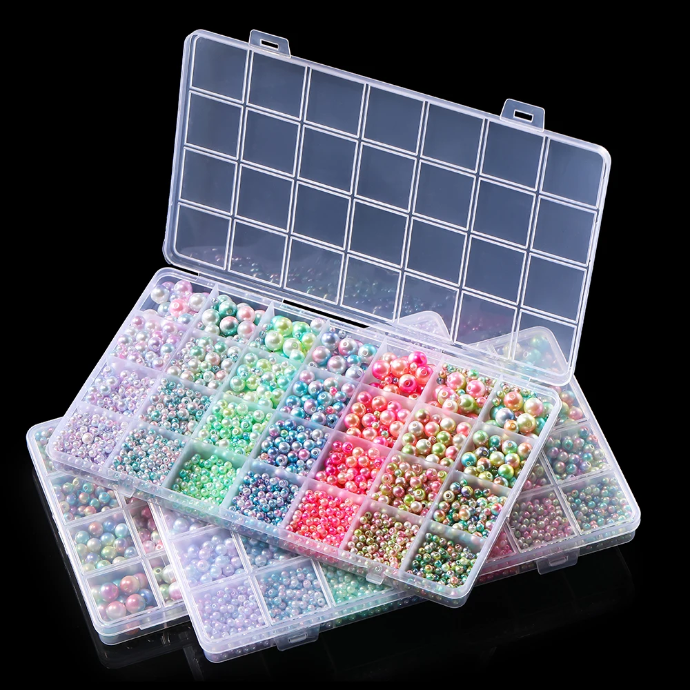 

1 коробка, 4/6/810 мм, разноцветные бусины из АБС-пластика с имитацией жемчуга для ожерелья, браслета, серег, наборы для самостоятельного изготовления ювелирных изделий, аксессуары