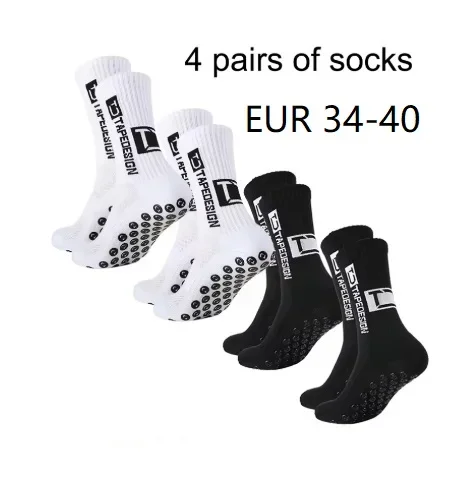 

1/4/6 parirs of size 36-40 Children's and Women TC mid tube glued football non slip socks for sports training and competition