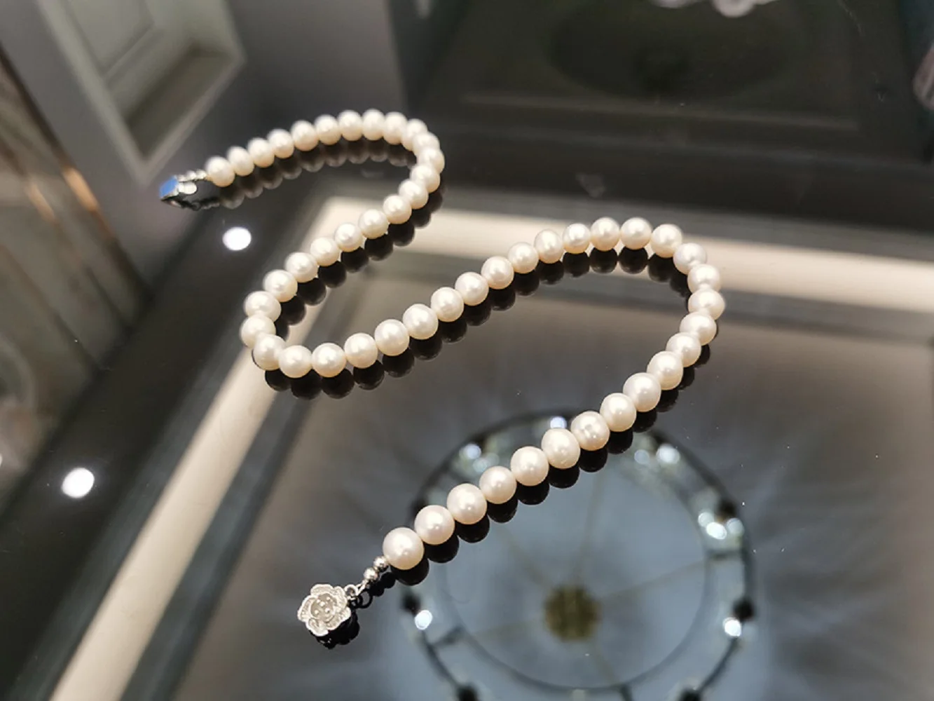 

Wholesale price pearl necklace AAAA 8-9mm natural white pearl necklace 925s16-36 inch