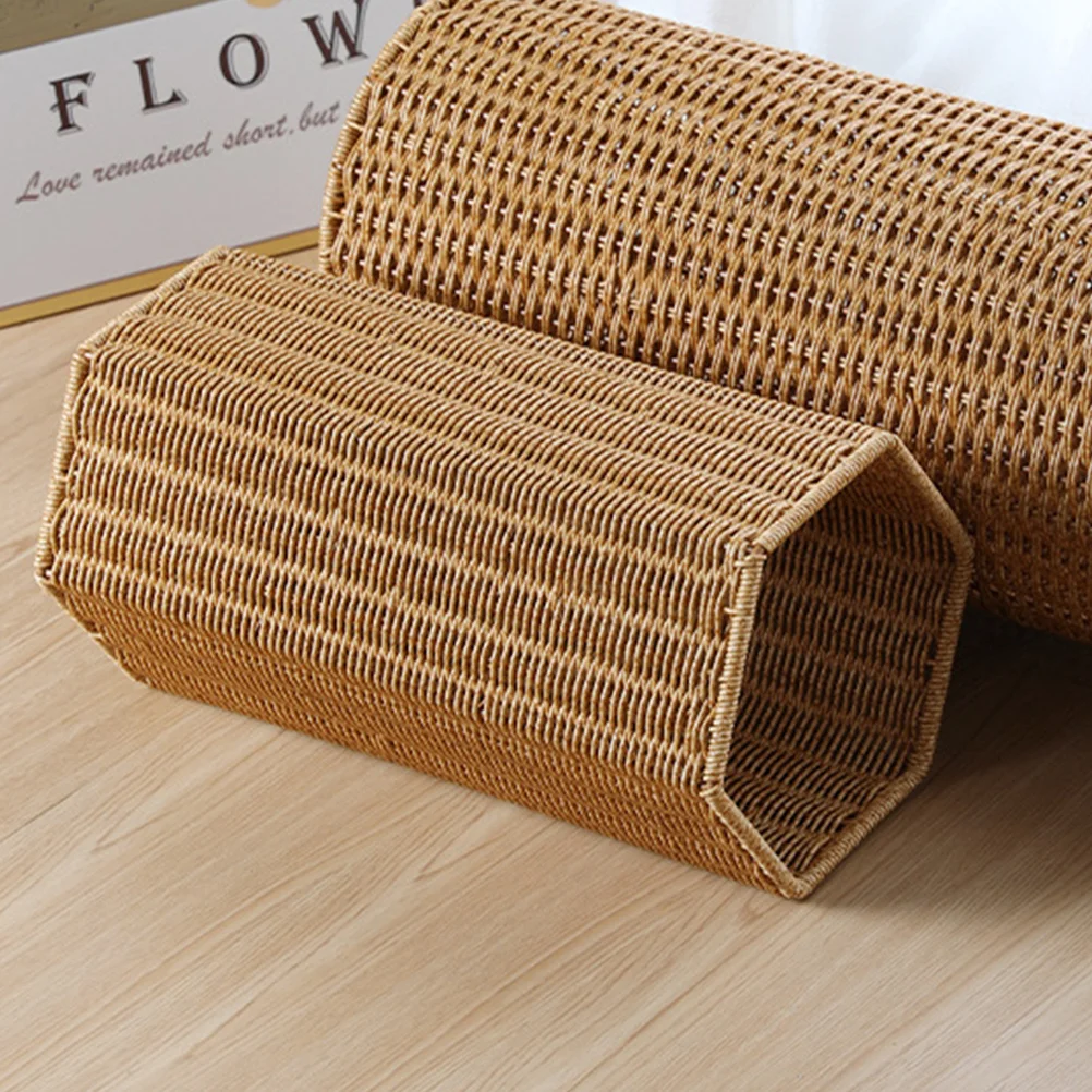 

Imitation Rattan Umbrella Stand Bucket Home Storage Basket Wicker Holder for Office Plastic Artificial Elderly