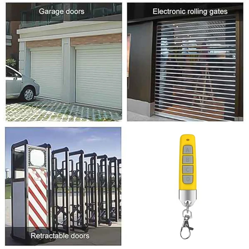 ABSQ-Remote Control Nirkabel RF 433Mhz Universal untuk Pintu Garasi dan Sistem Gerbang, Duplikator Kompak dengan Pengaturan Mudah