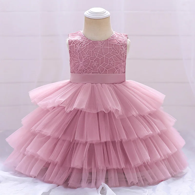 Toddler Baby Baptism Dresses5 4 3 2 Year Birthday Dress For Kids Girl Clothing Princess Party Christening Gown Tutu Costume