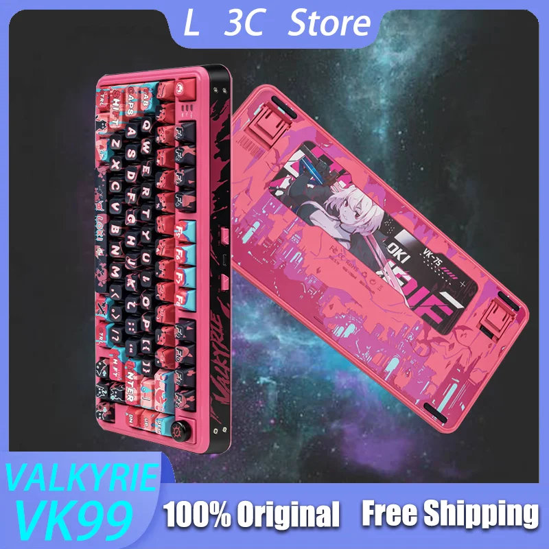 

Механическая клавиатура VALKYRIE VK75 под заказ, трехрежимная Беспроводная Bluetooth клавиатура с кнопкой горячей замены, прокладка RGB, Win, MAC, Linux, IP-дизайн, ноутбук