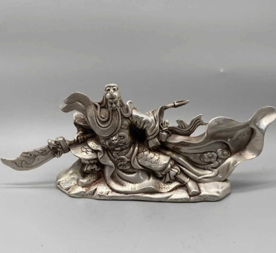 

China White copper archaize Guan yu crafts statue