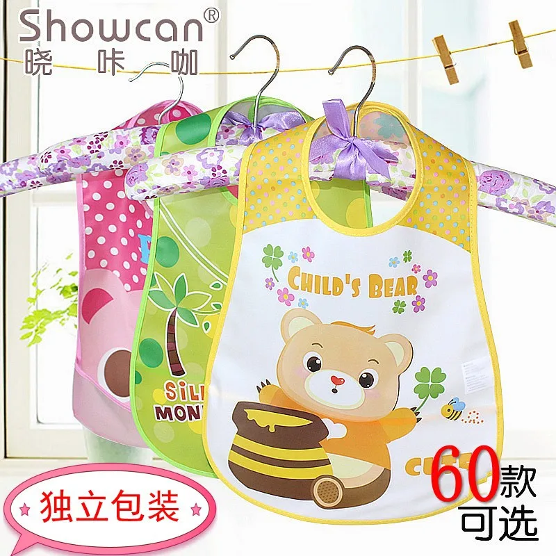

Cartoon Pattern EVA Waterproof Pocket Lunch Feeding Bibs Adjustable Baby Bibs Cute Children Baby Apron Kids Burp Clothes