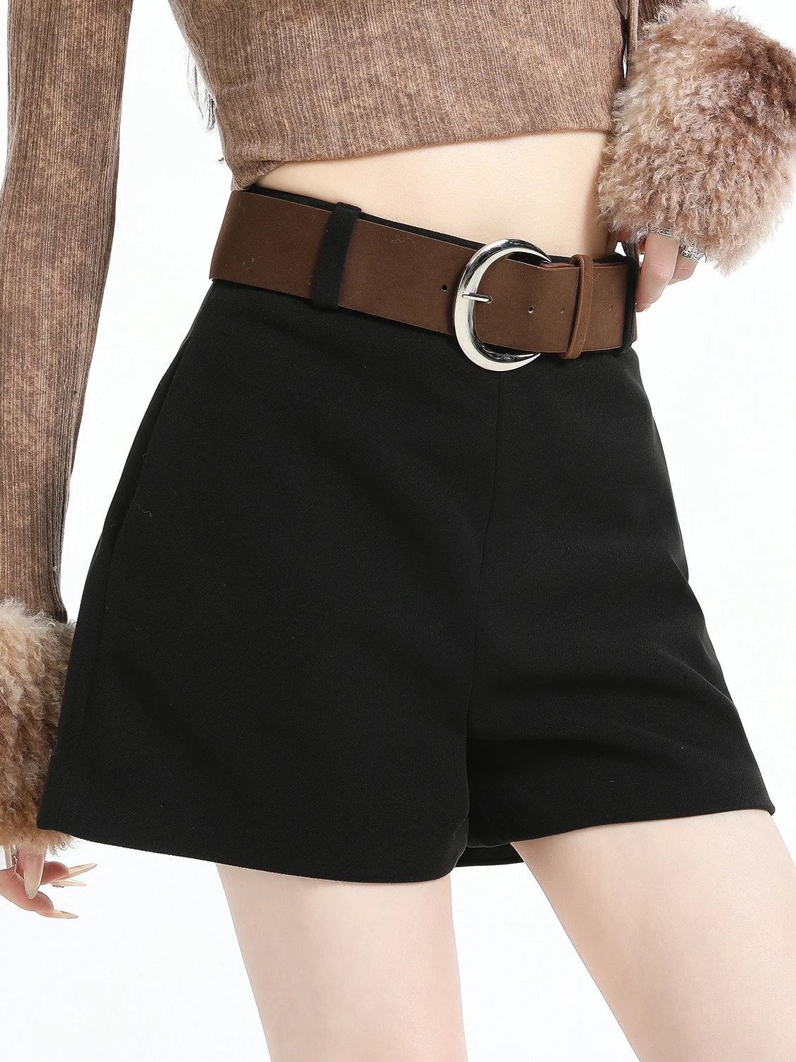 กางเกงขายาวทรงเอไลน์เอวสูง ผ้าขนสัตว์ สำหรับผู้หญิง ฤดูใบไม้ร่วง ฤดูหนาว ทรงเข้ารูป สีน้ำตาลกาแฟ สไตล์ลำลอง ทรงบูทคัท เหมาะสำหรับใส่ทำงาน