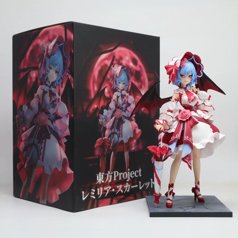 

Touhou Project Lolita Dress Remilia Scarlet 25cm Anime Figure Gothic Vampire Girl Gk Statue Pvc Model Toy Desktop Ornament Gifts