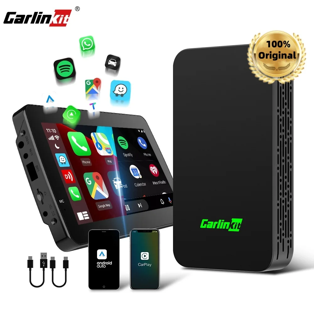 CarlinKit 5.0 2Air & CP2A Wireless Android Auto &CarPlay Wireless Adapter 2,4G & 5,8Ghz WiFi Auto Connect OTA Update für OEM-Autos