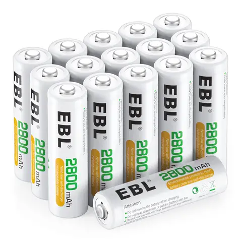 EBL AA Ni-MH piles rechargeables AA 1.2V 2800mAh batterie pour lampes de poche d'appareil photo numérique, jouets électriques, souris