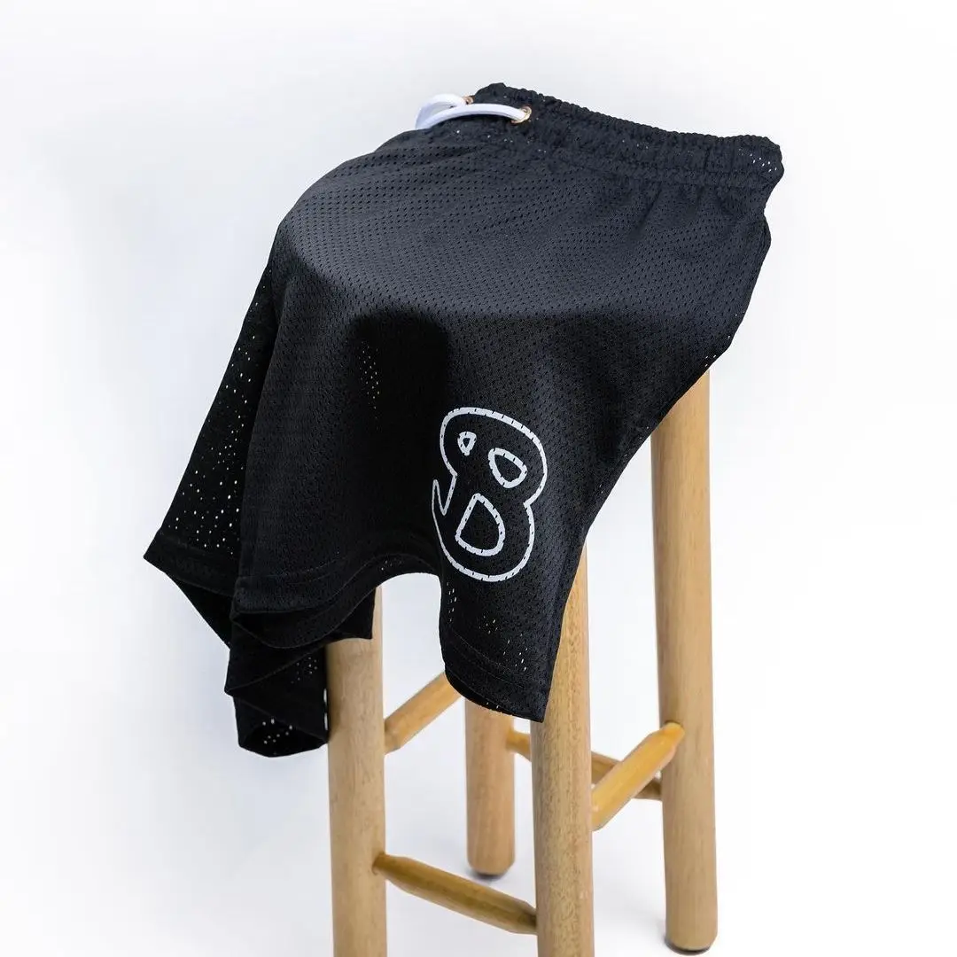 Celana Pendek Basket Pria Celana Pendek Olahraga Baru Celana Tiga Perempat Jaring Tali Peregangan Cepat Kering Pria Celana Mata Jaring Besar