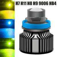 1PC 12V Laser Lens H7 H11 H8 H9 9006 HB4 Car Lens Headlight Led Fog Light Bulb LED Lamp White Yellow Ice Blue Turbo Fog Light