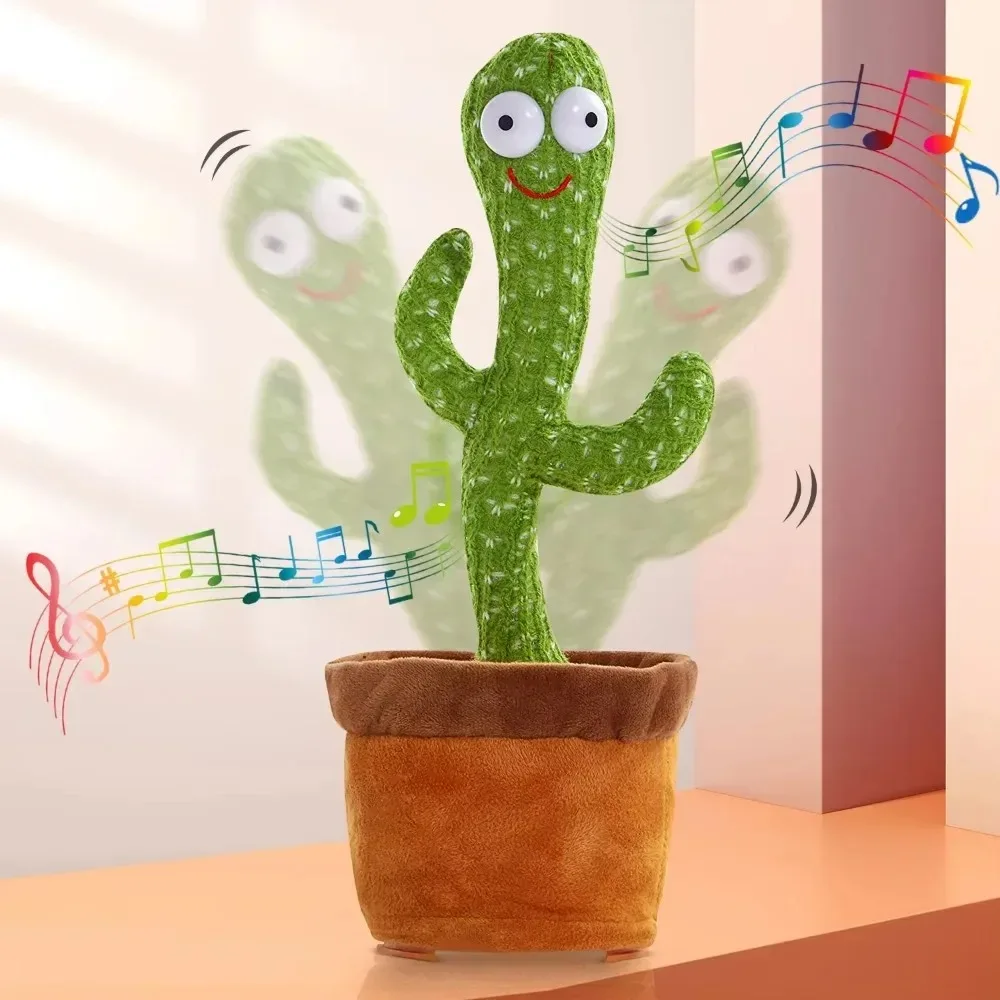 

/Dancing cactus with voice changing function, talking toy plush, 120 songs to dance,fun interactive adult and children's educati