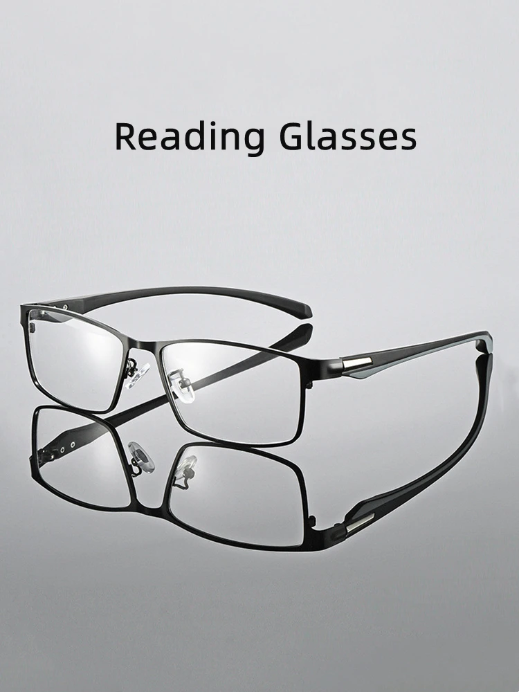 KOCOLIOR Anti Blaues Licht Männer Lesebrille Titan Legierung Metall Rahmen Business Computer Reader + 1,50 1,75 2,0 2,25 2,50 2,75
