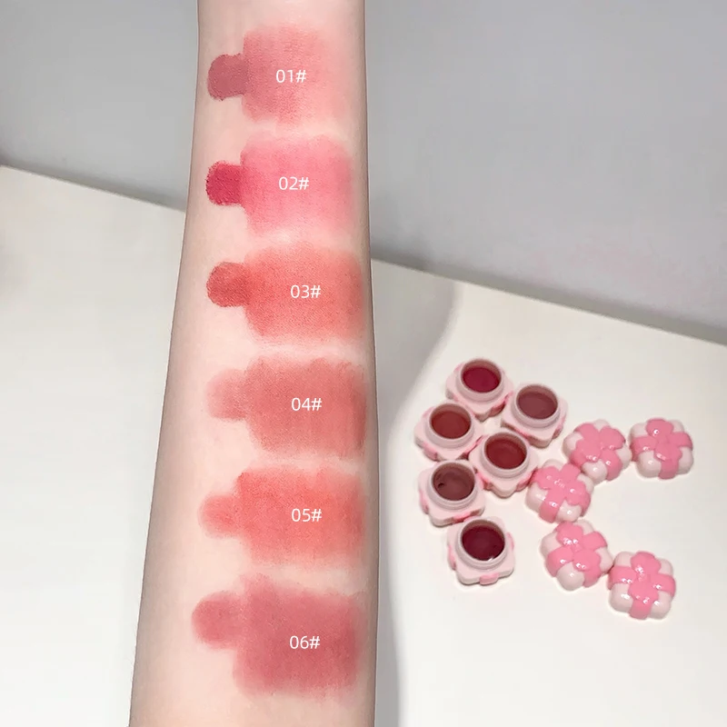 بلسم الشفاه والخد من Gege Bear Velvet غير اللامع، بلسم أحمر الخدود متعدد الاستخدامات اثنين في واحد لتطبيق جهد