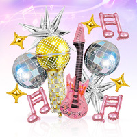 Music party disco balloon set, pop singer, 8090s hip hop disco party, birthday party, music props decoration supplies