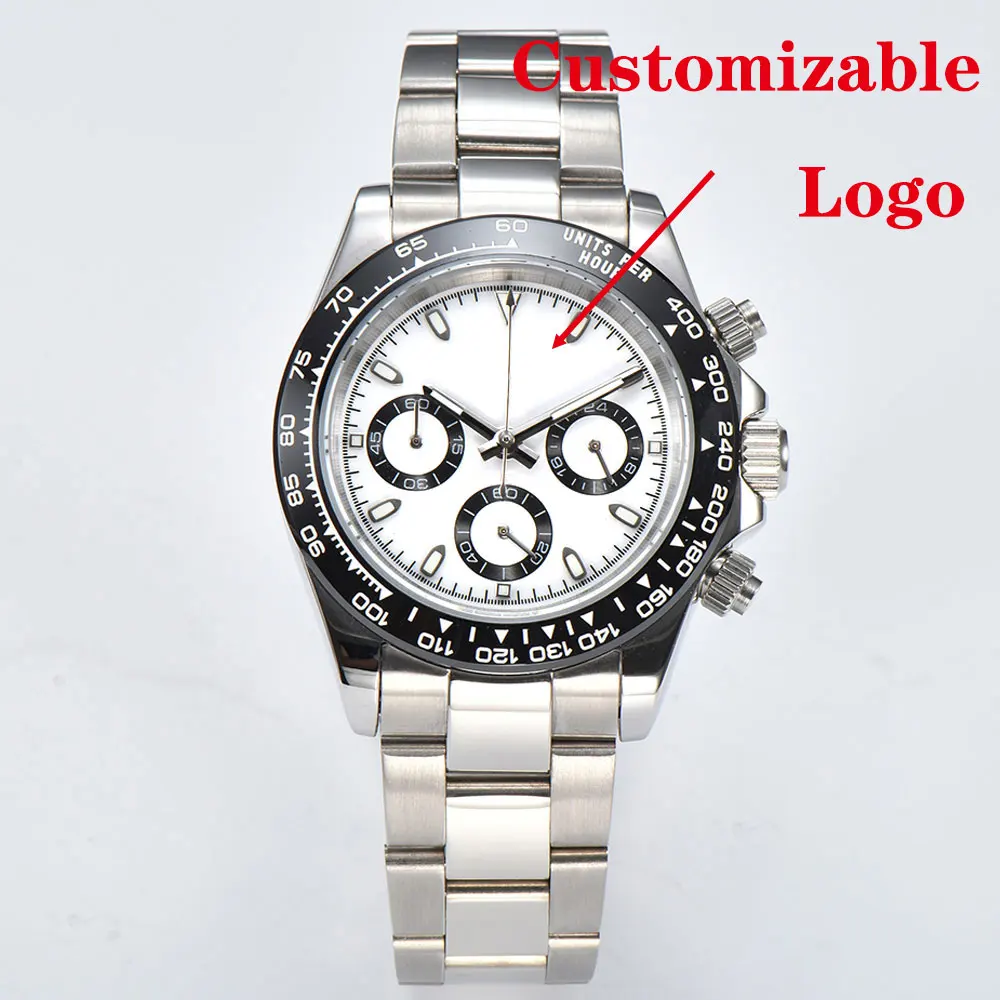 นาฬิกาขนาด 39 มม. พร้อมกลไก VK63 กระจกแซฟไฟร์ สายสแตนเลส นาฬิกาธุรกิจสำหรับผู้ชาย นาฬิกาแบบกำหนดเอง กันน้ำ 10 บาร์