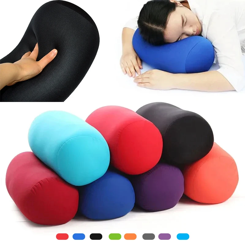 Solid Color Long Round Neck Pillow Washable Cylindrical Maternity Pillow Foam Particle Cushion Bedroom Room Household Textile