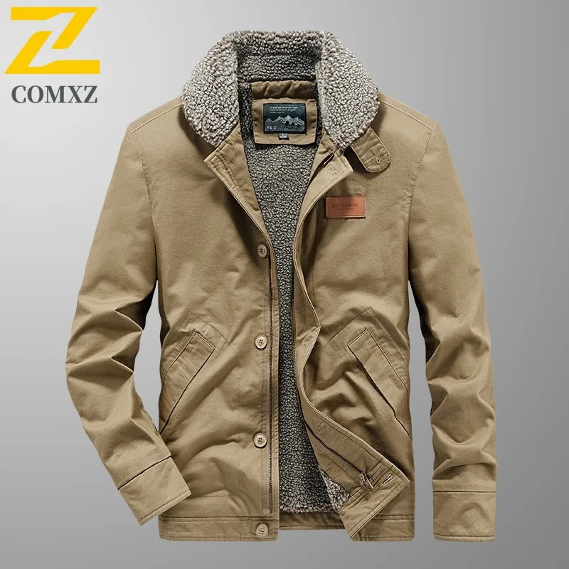 COMXZ hommes polaire veste épaissie chaud décontracté voyage coupe-vent montagne Camping Parker manteau loisirs grande taille hiver rembourrage