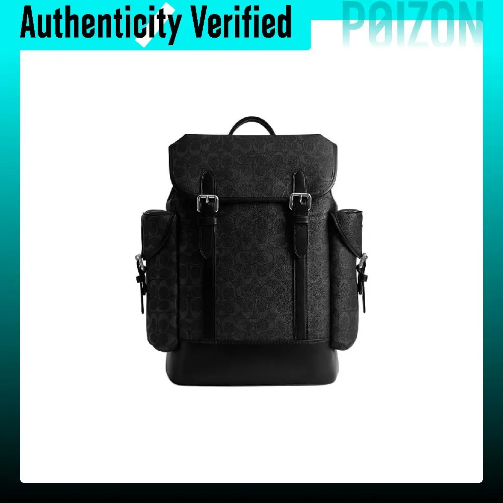 COACH Hitch Coated Canvas Backpack Large Men's Black CV983-OY2