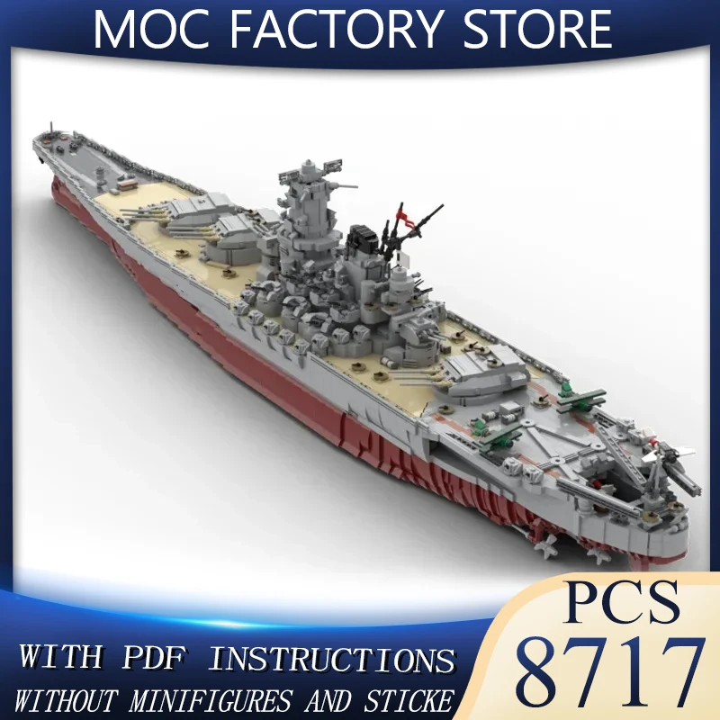 

Moc Building Bricks IJN Yamato 1:200 Scale Model Technology Warship Military Affairs Frigate Block Kit Toy DIY Assembly Gift