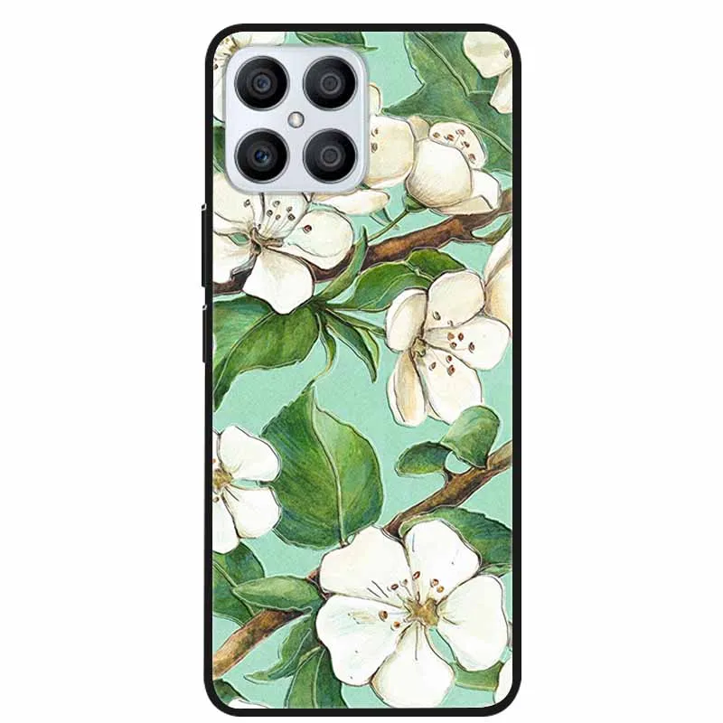 For Honor X8  4G Case 3D Flower Emboss Soft Silicone Phone Back Cover Funda For Huawei Honor X 8 Coque HonorX8 Protector TFY-LX1